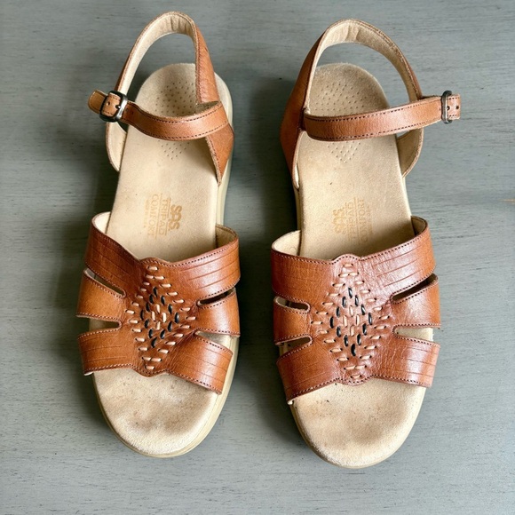 SAS Women Tan Huarache Leather Quarter Strap Sandals Shoe 8.5M Tripad Comfort - Picture 4 of 13